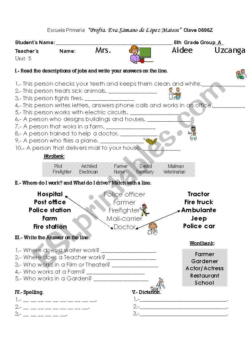 JOBS TEST worksheet