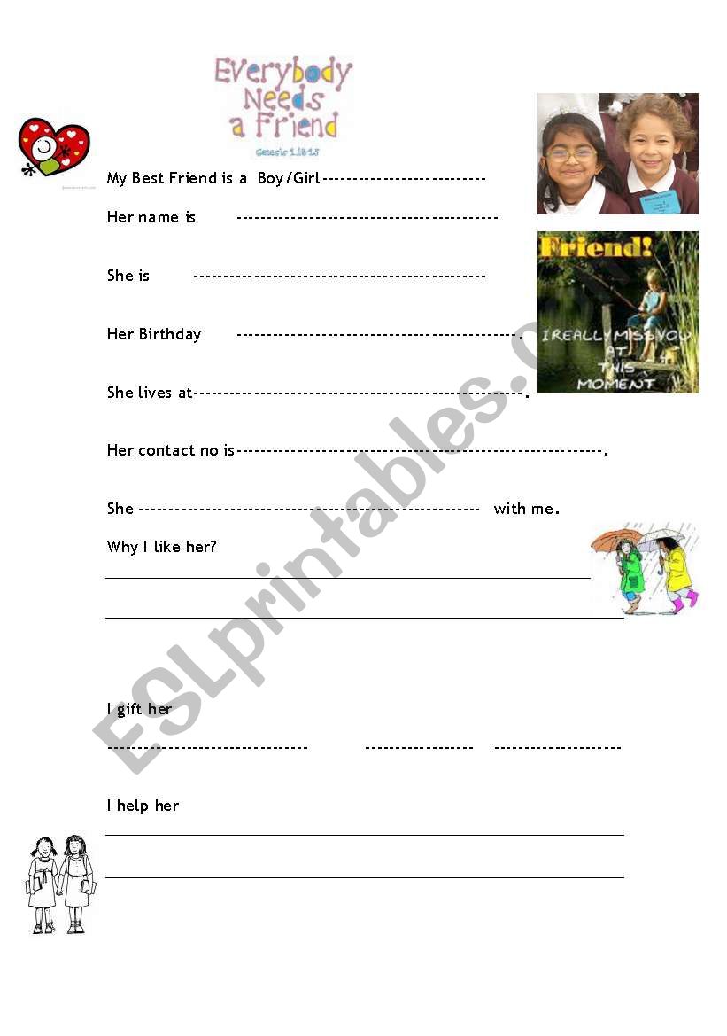 friend worksheet