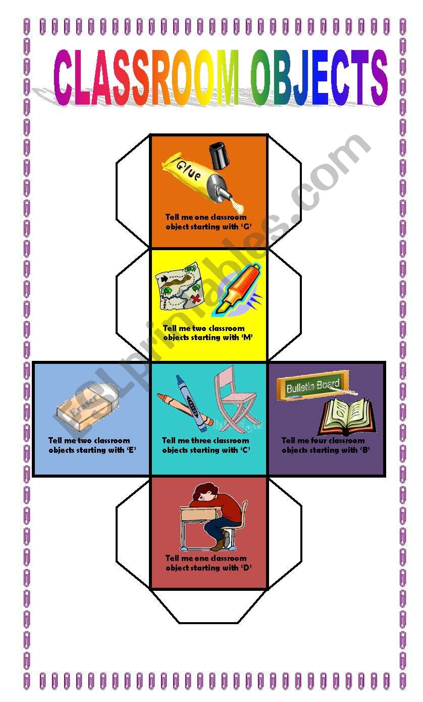 classroom objects worksheet