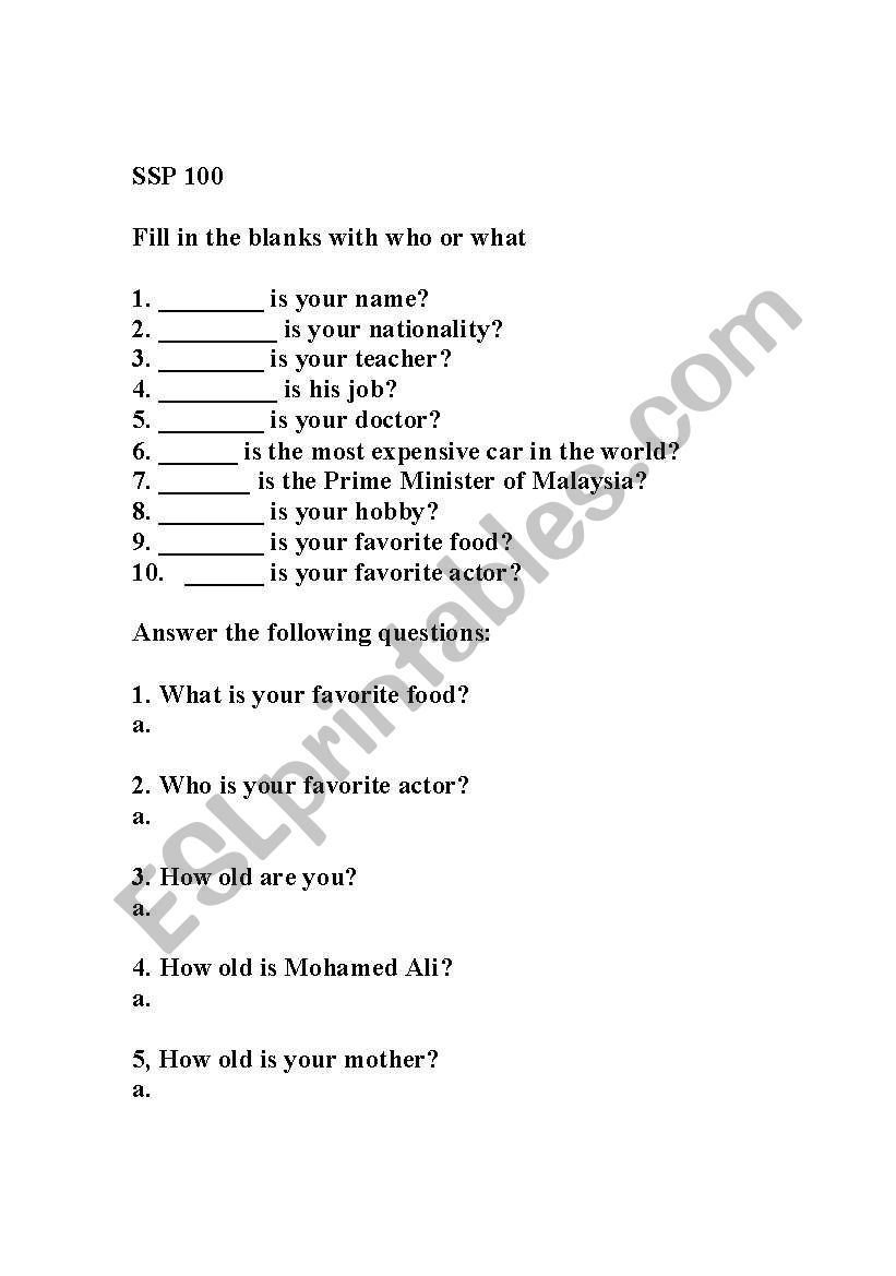 Question tag worksheet
