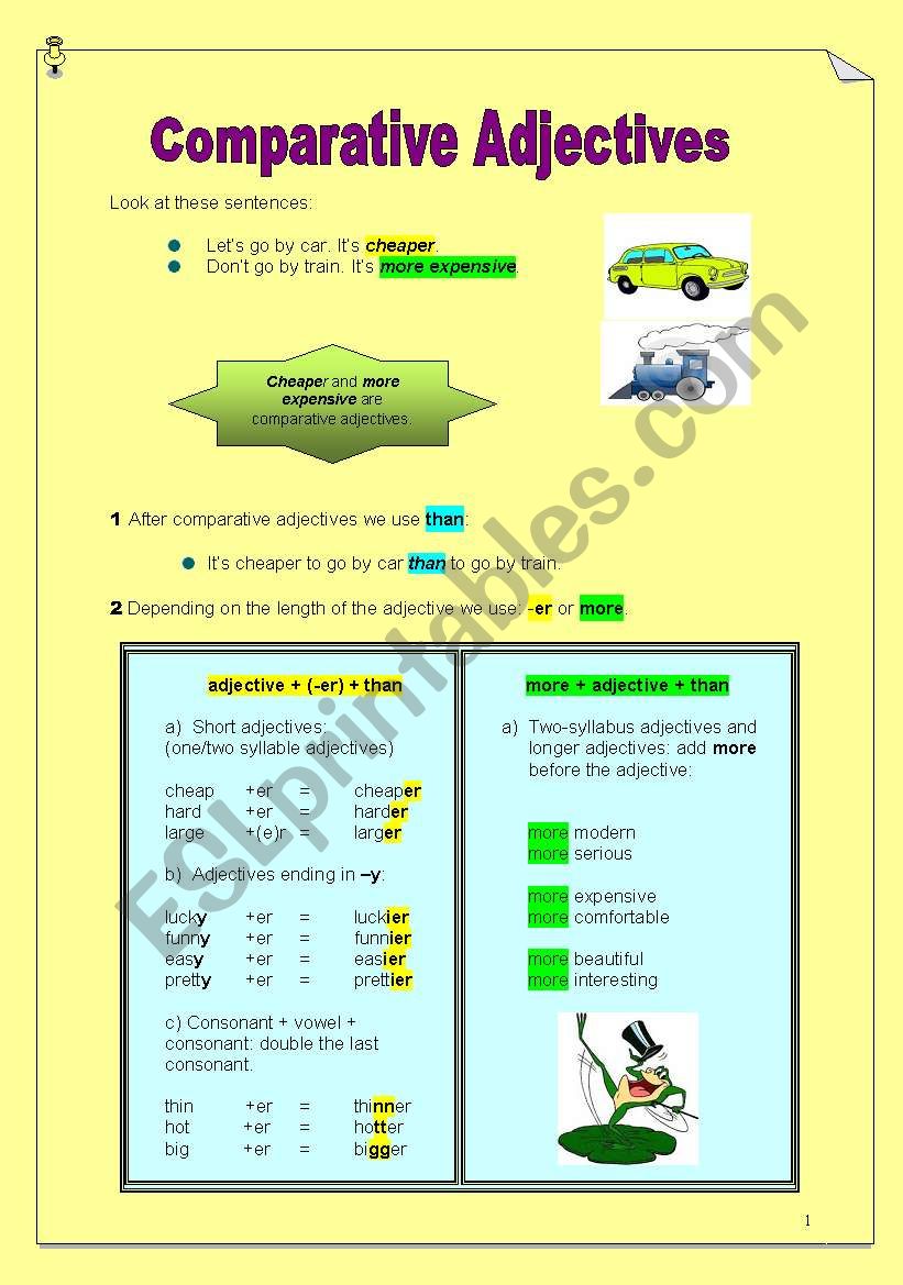 Comparative Adjectives worksheet