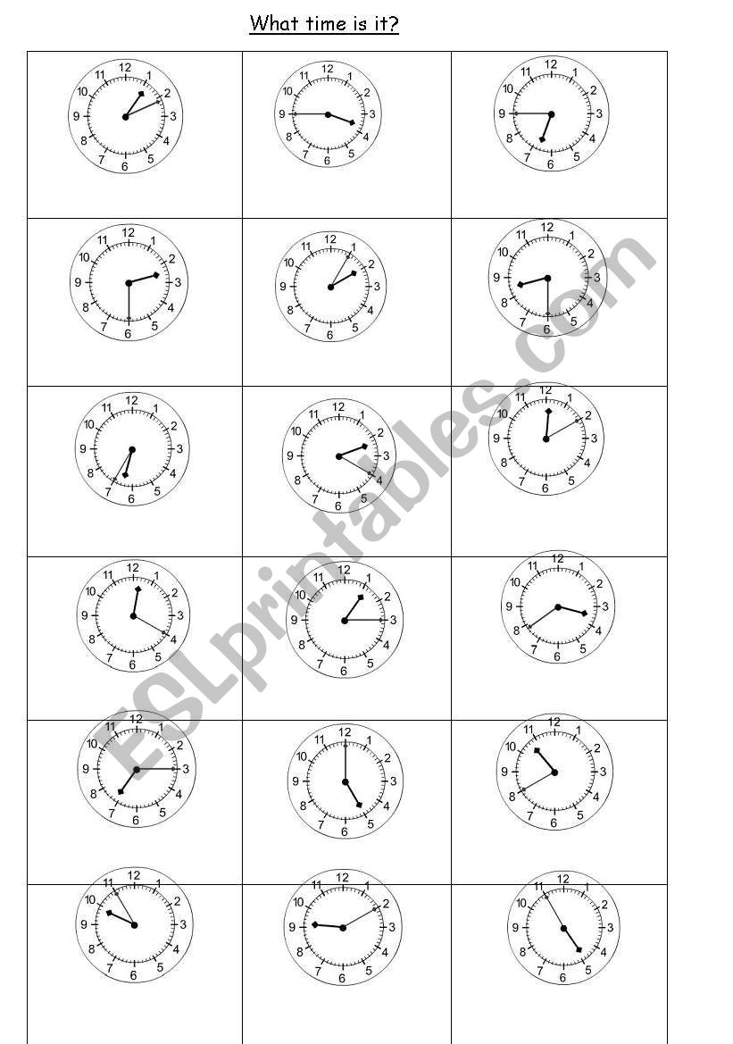 What time is it? worksheet