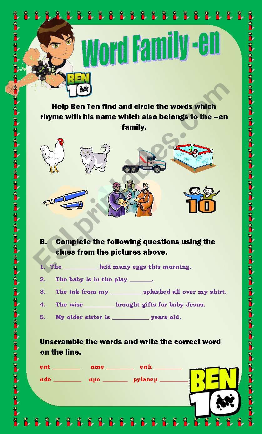 Phonics - Word Family -EN worksheet