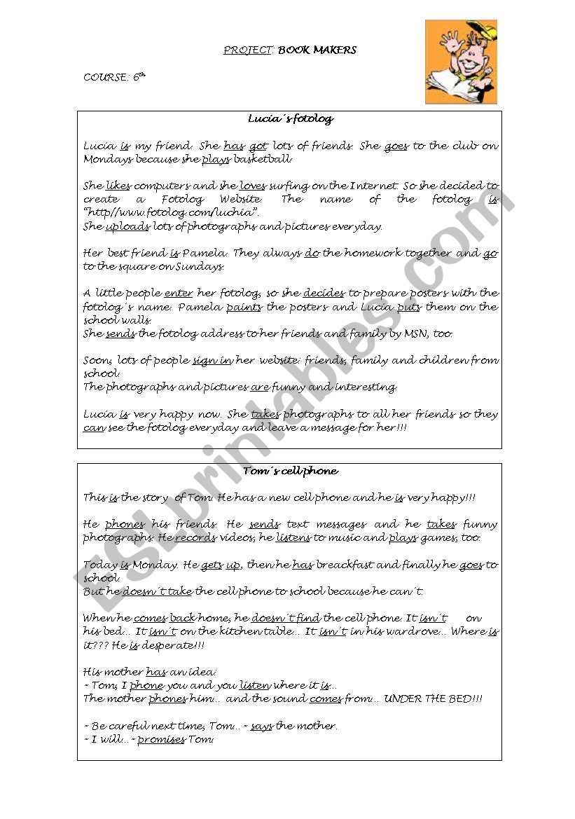 BOOK MAKERS worksheet