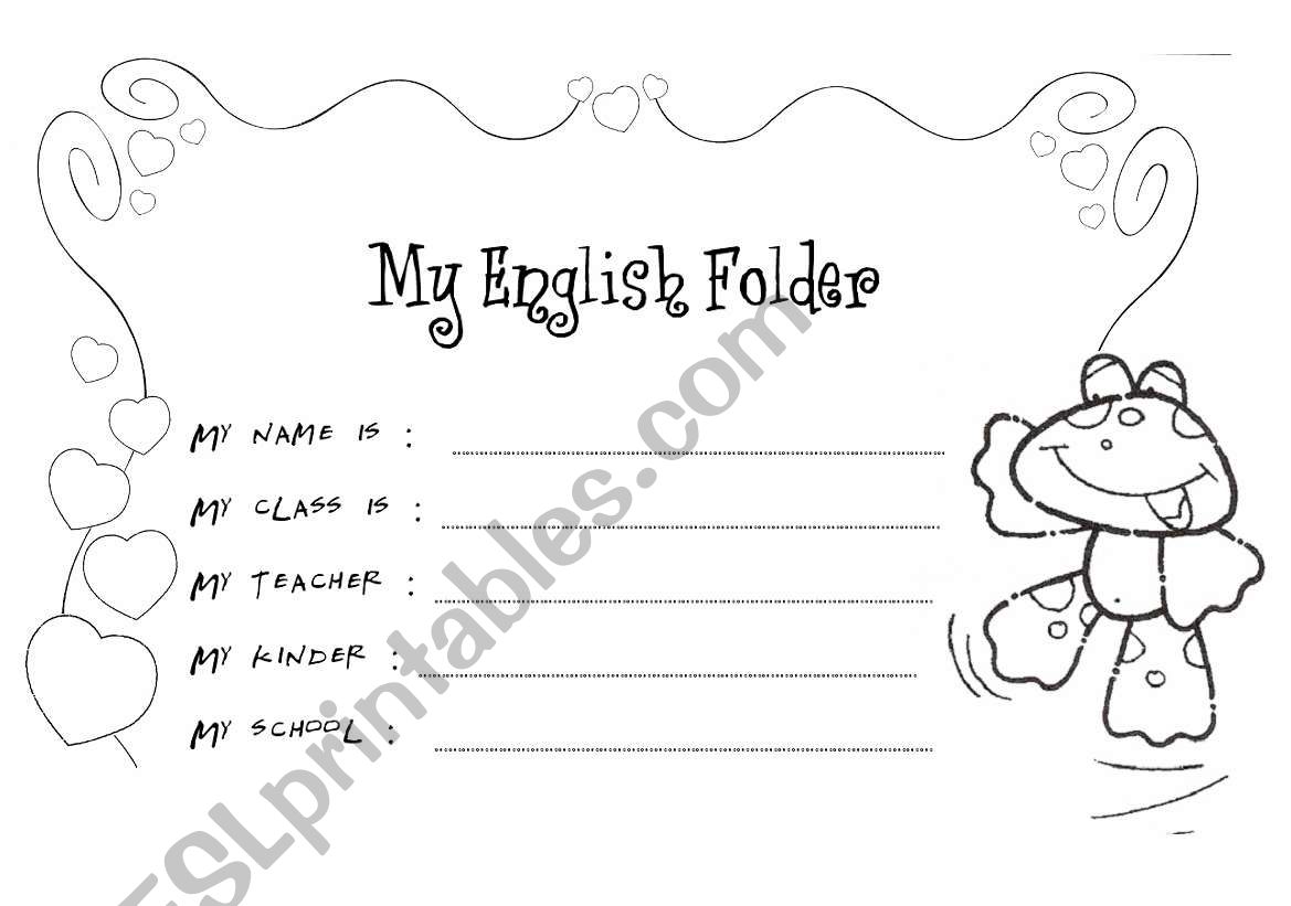 My English Folder worksheet