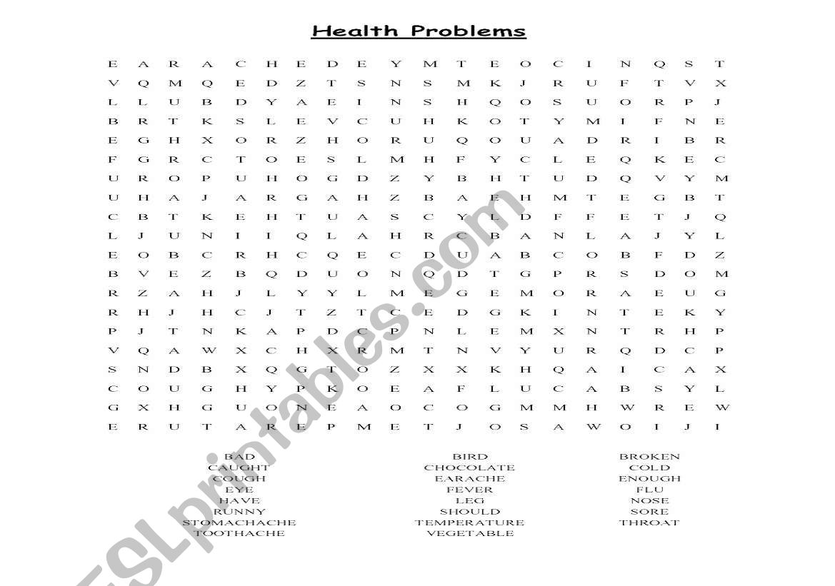 Health worksheet