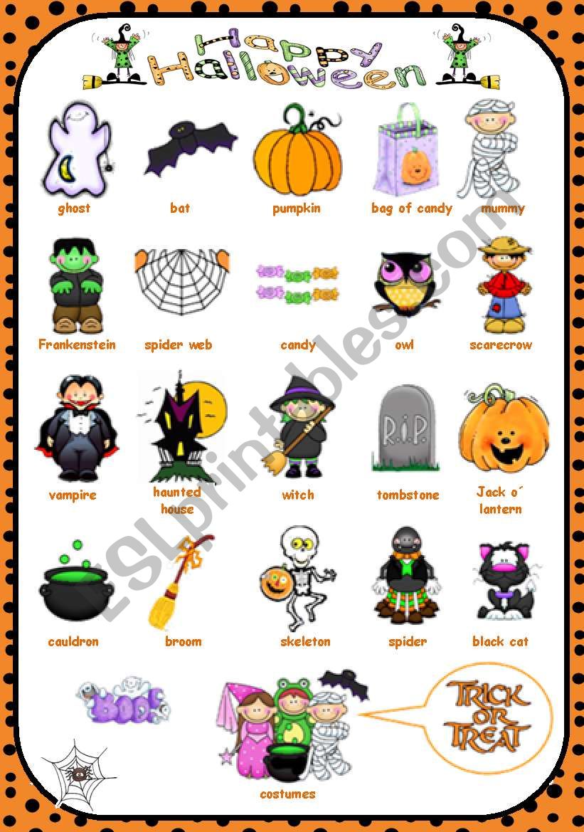 Halloween - Pictionary worksheet