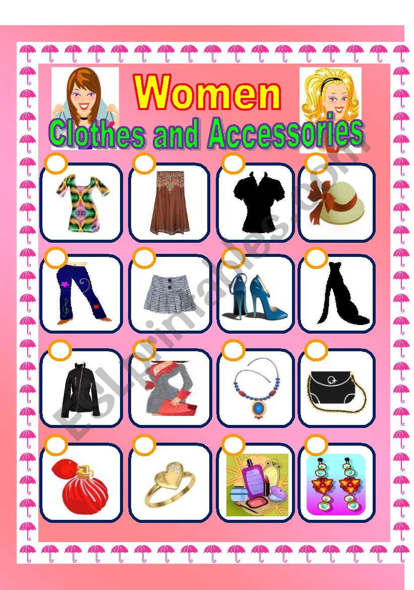 Clothes and accessories! worksheet