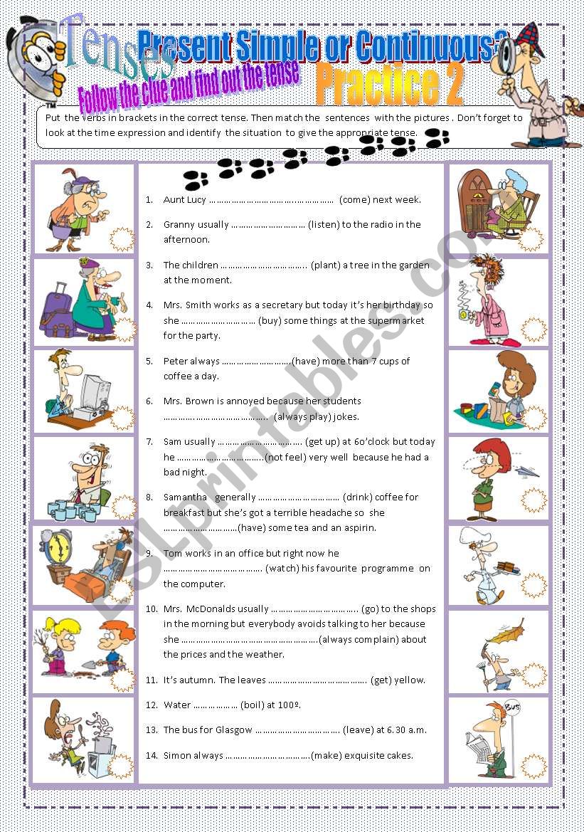 Present Simple vs Present Continuous Practice 2