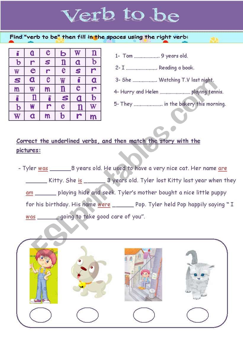 verb to be  worksheet