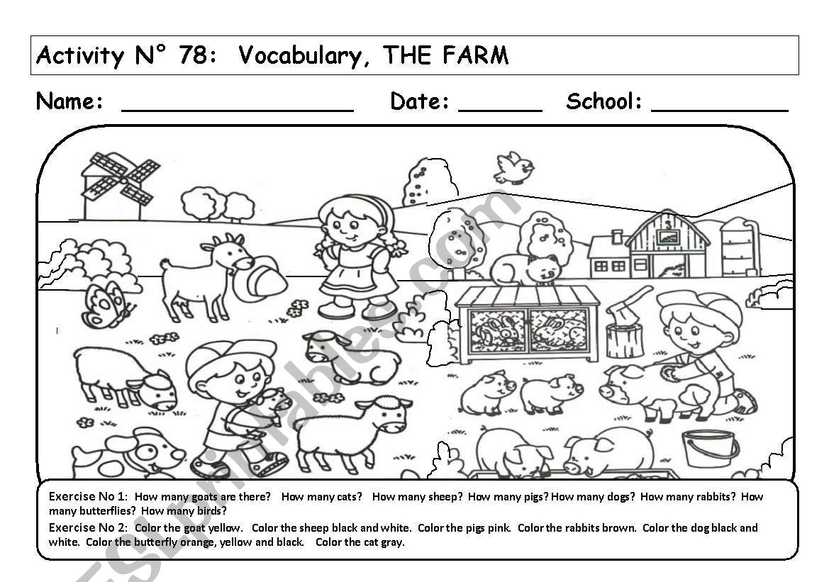 THE FARM worksheet