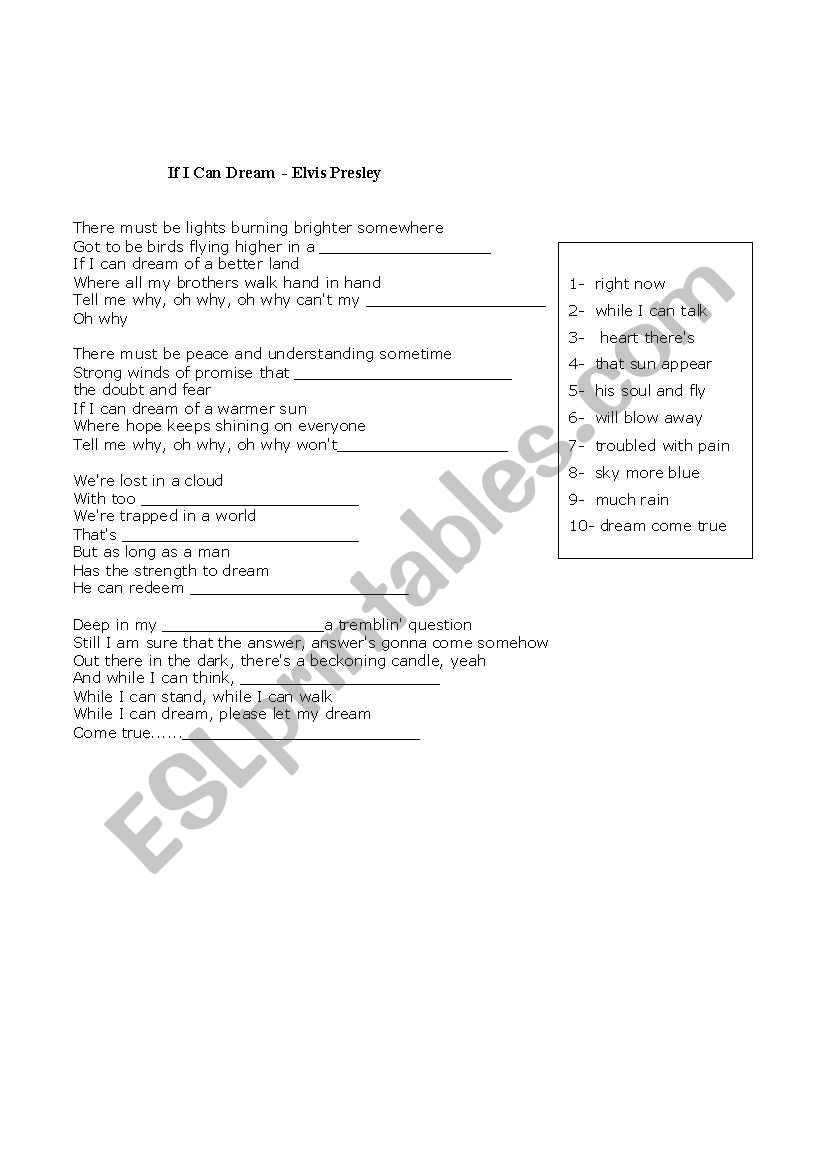 Listening worksheet