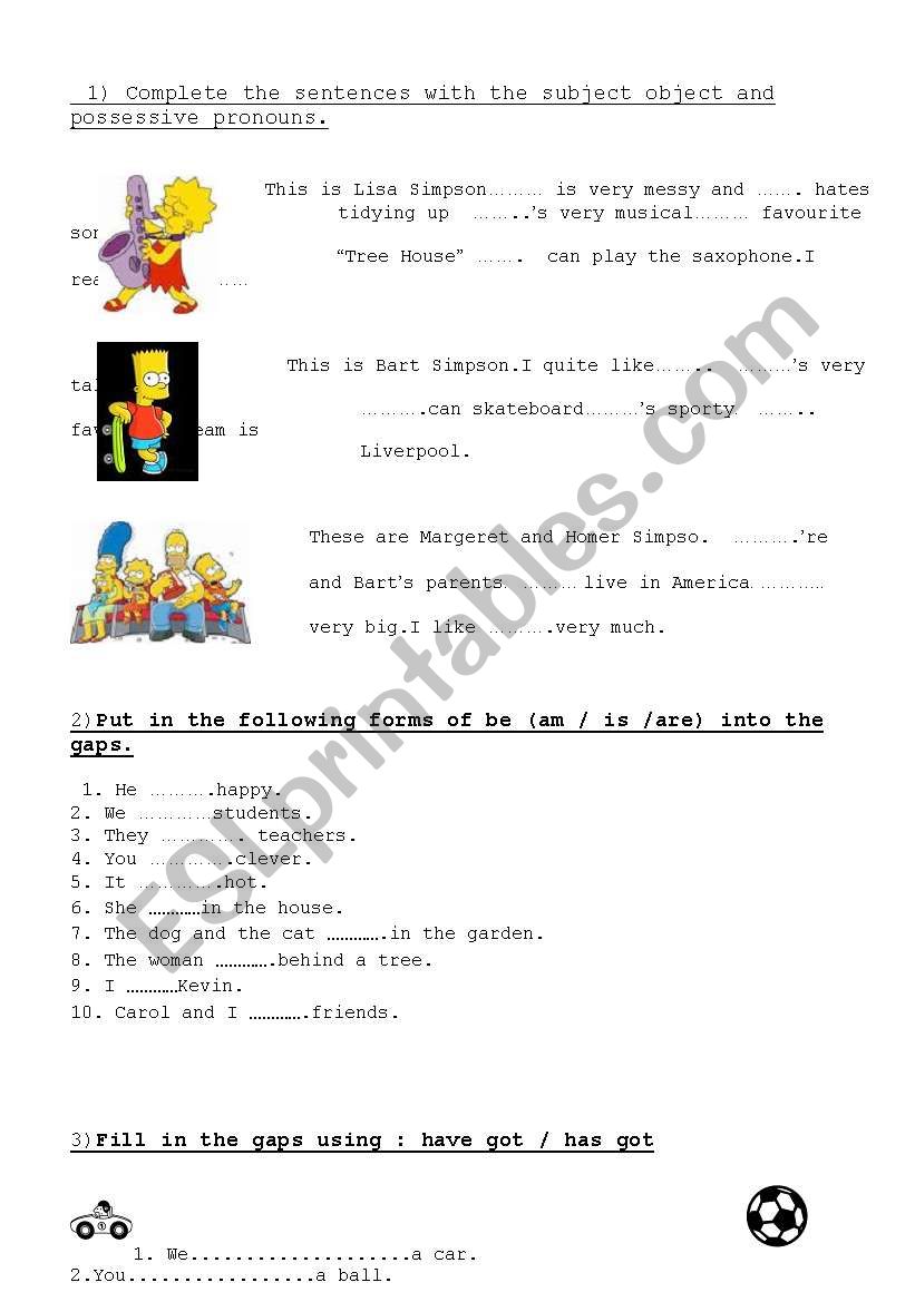 mixed activities worksheet