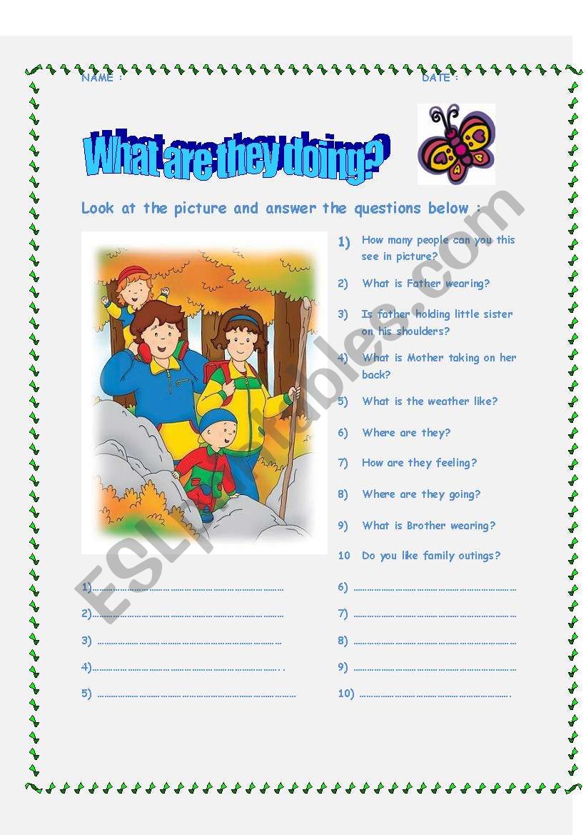 What are they doing? worksheet