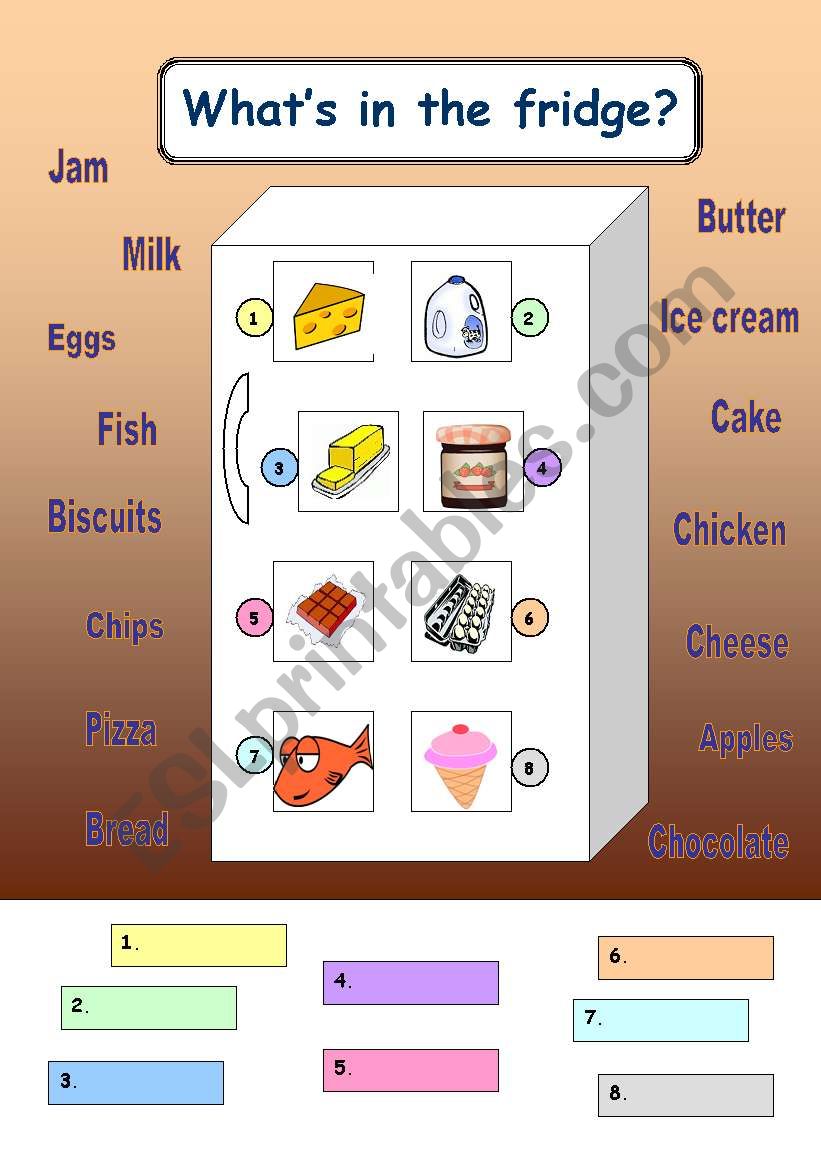What’s in the fridge (4 pages for kids)