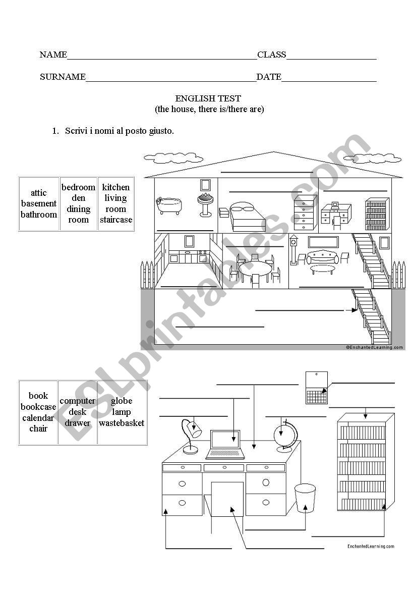 the house worksheet