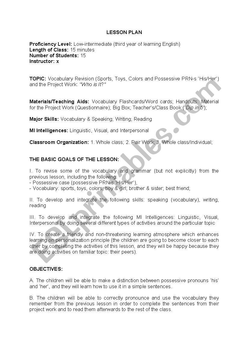 Revision and practice  worksheet