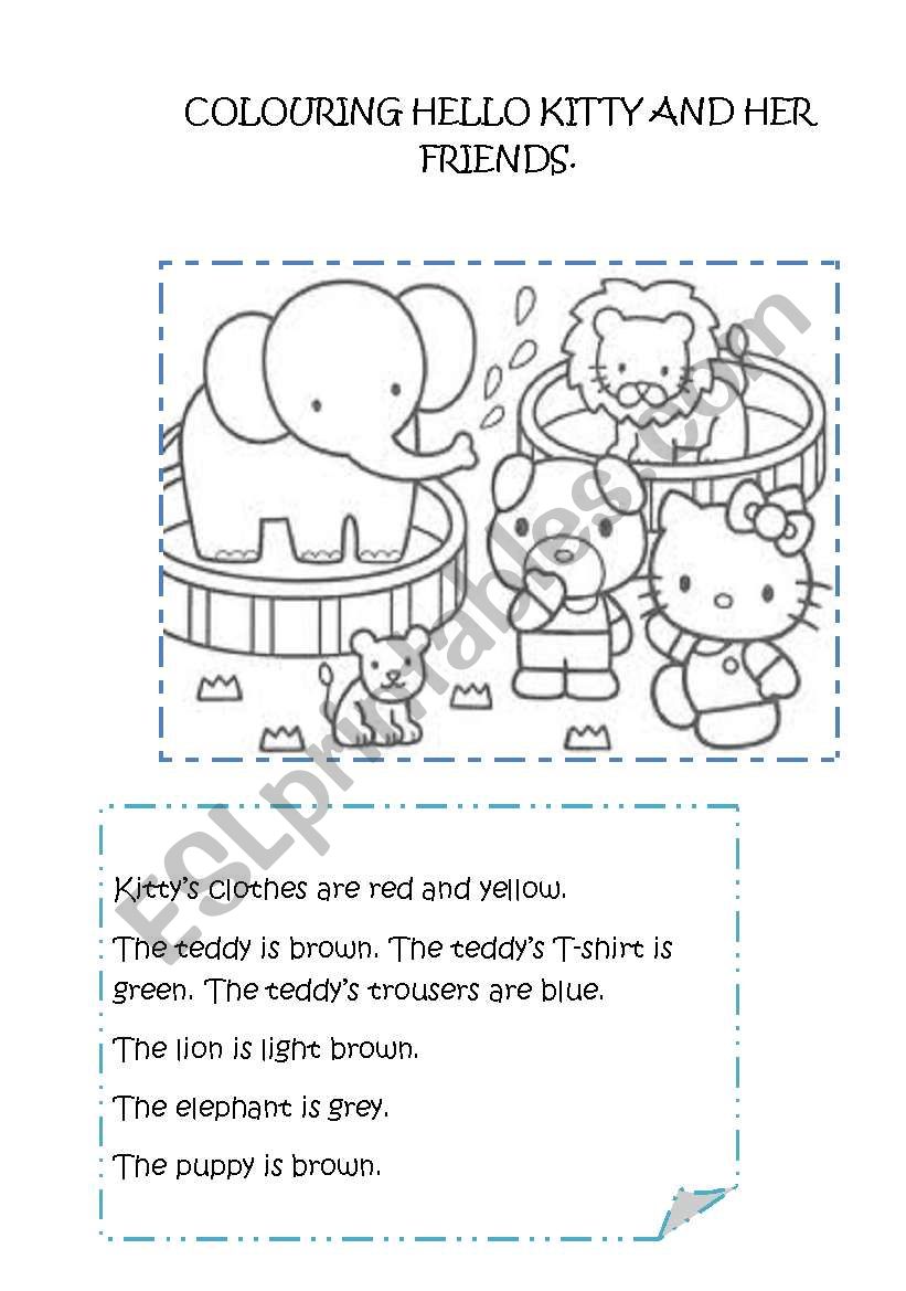 Colouring Hello Kitty and her friends