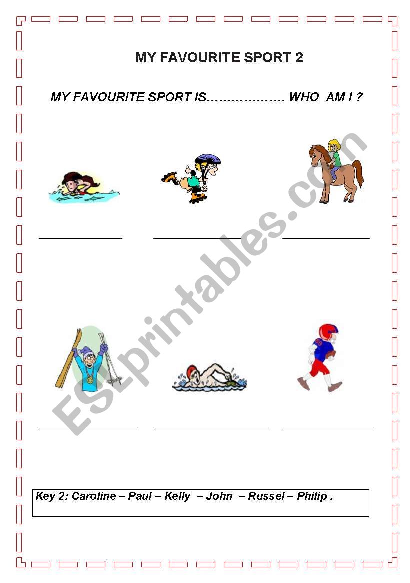 MY FAVOURITE SPORT 2 worksheet