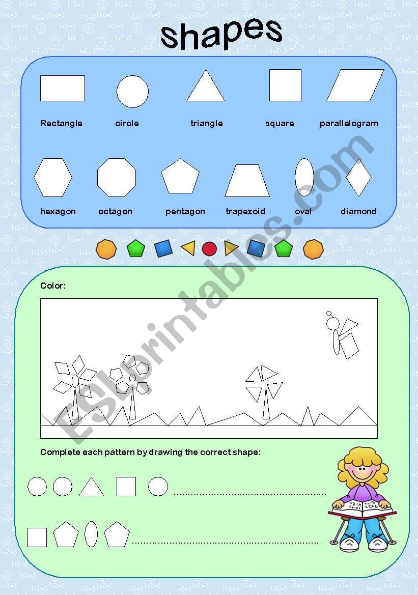 2D shapes worksheet