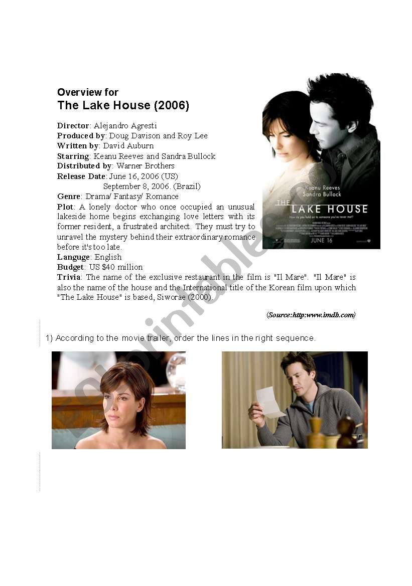 The lake house_movie trailer worksheet