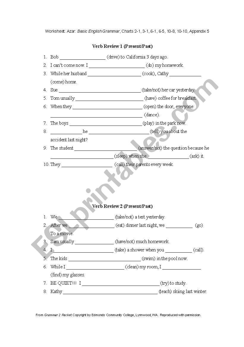 mixed tenses worksheet