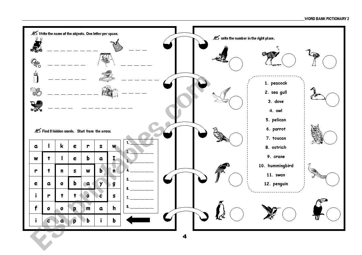 Pictionary  exercises page 4 worksheet
