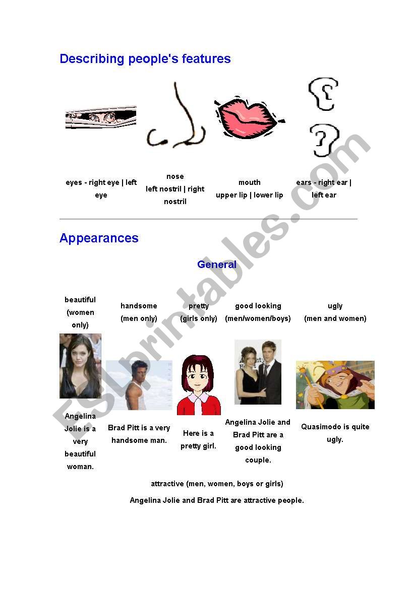 Describing People worksheet