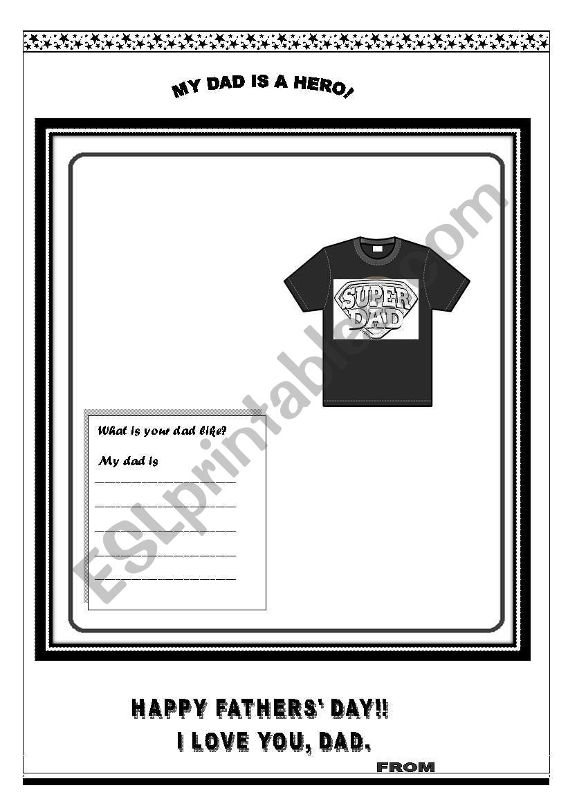 Happy fathers day worksheet