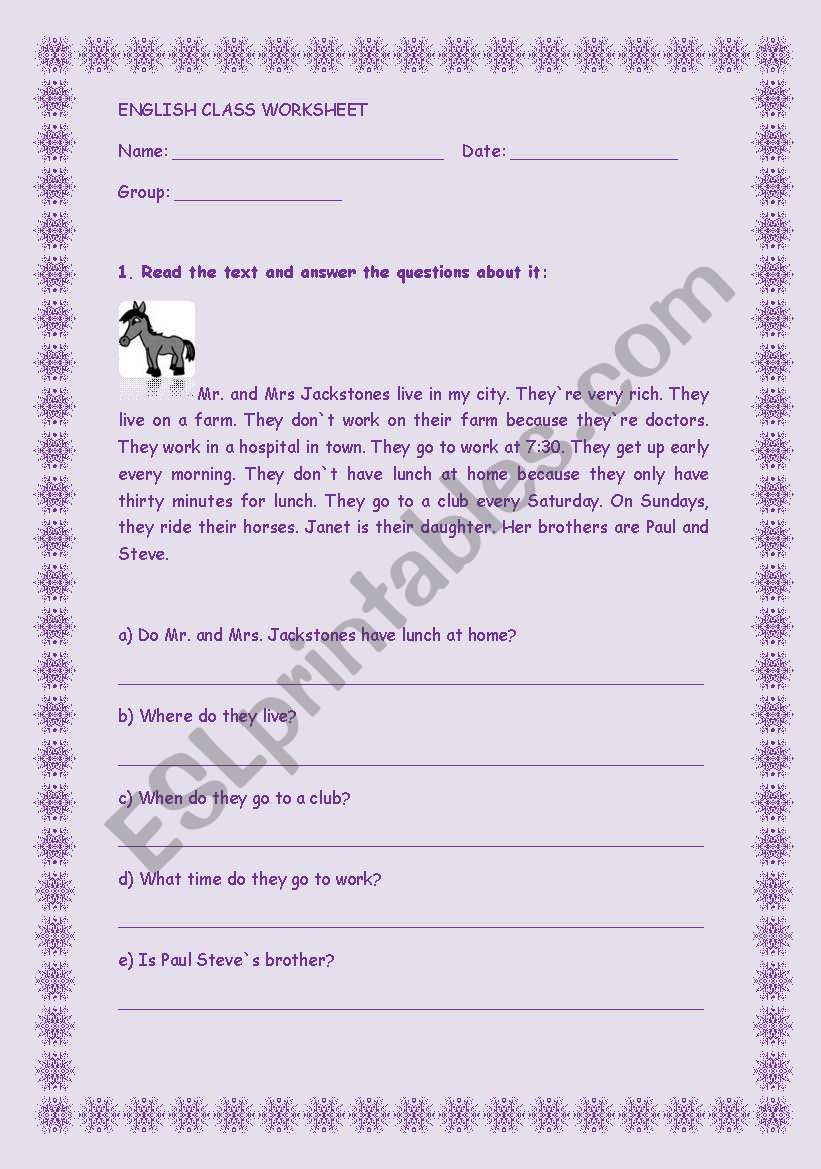 Present Simple Review worksheet