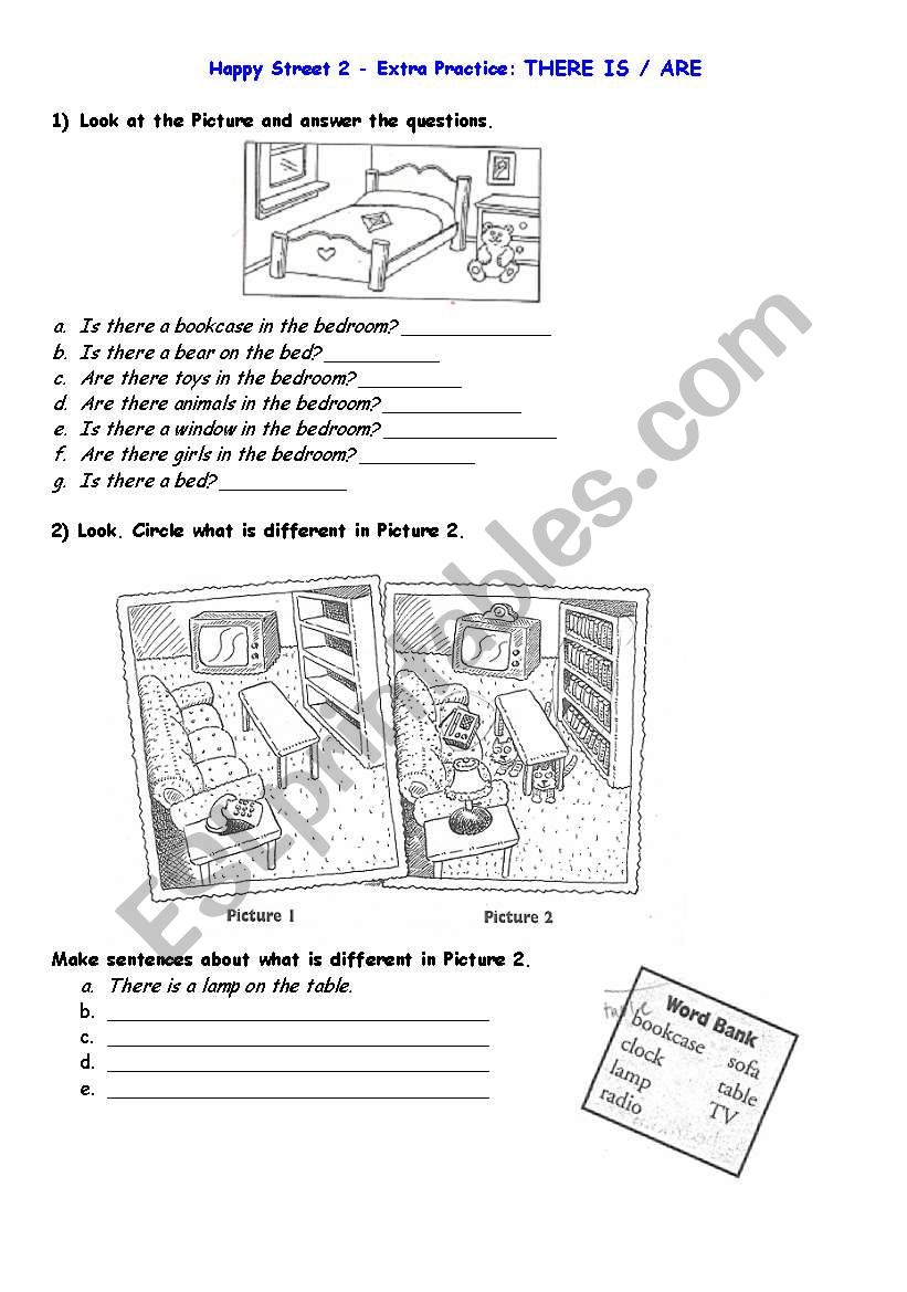Thre is / are worksheet