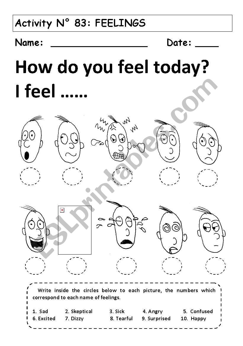 FEELINGS worksheet