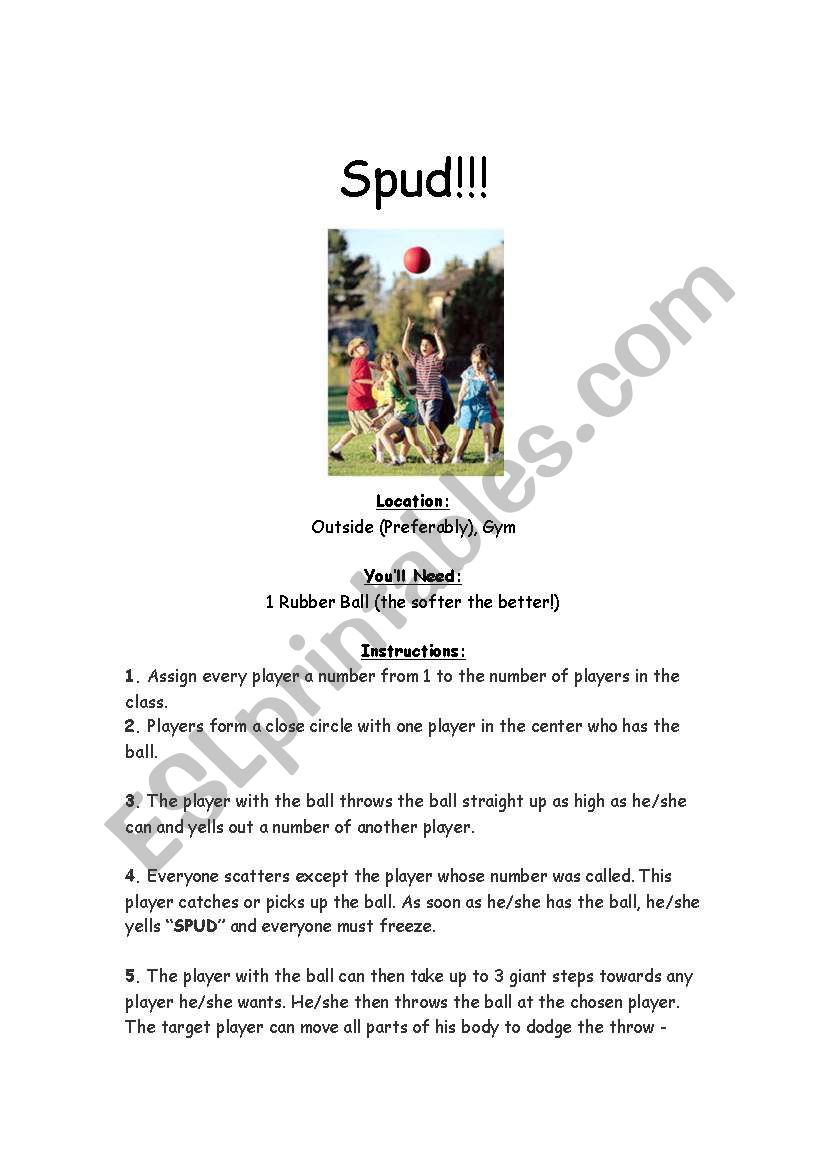 Spud worksheet