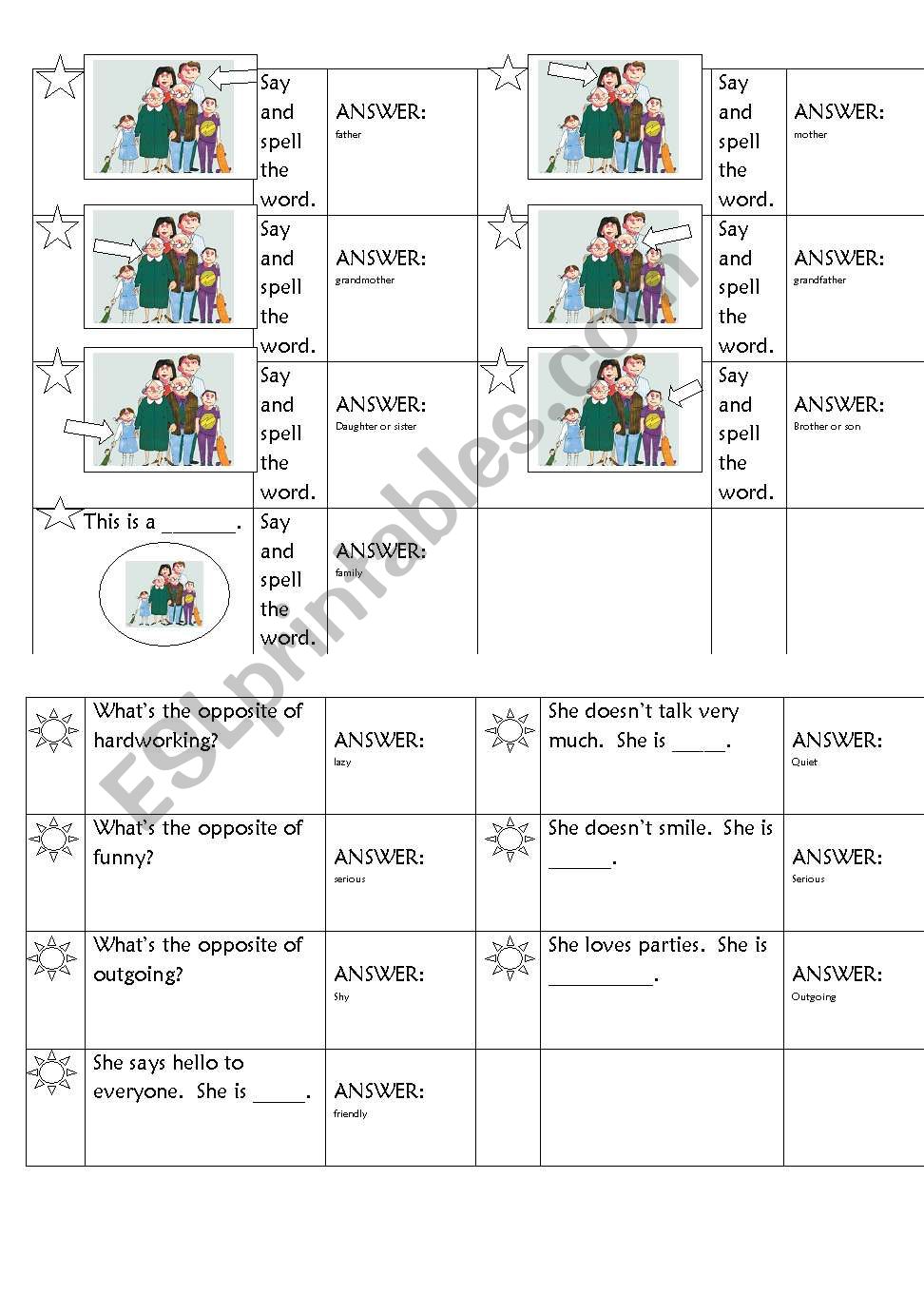 Family Board Game Part 2 worksheet