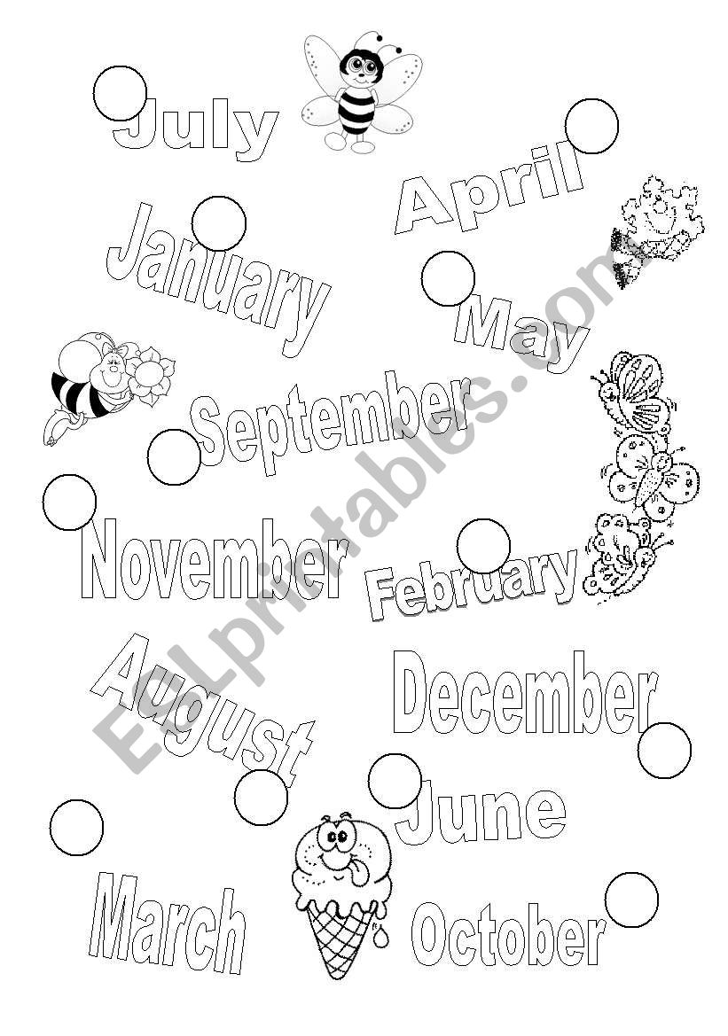 Months worksheet