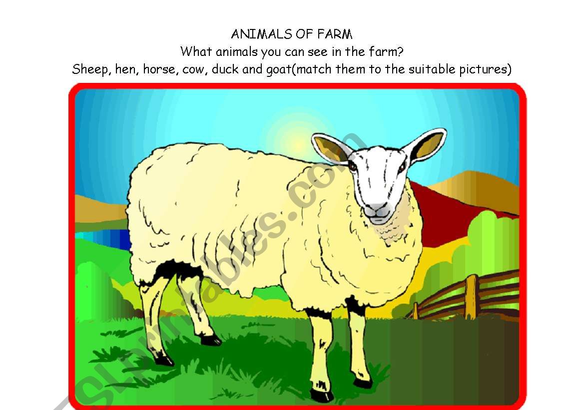 Animals of Farm worksheet