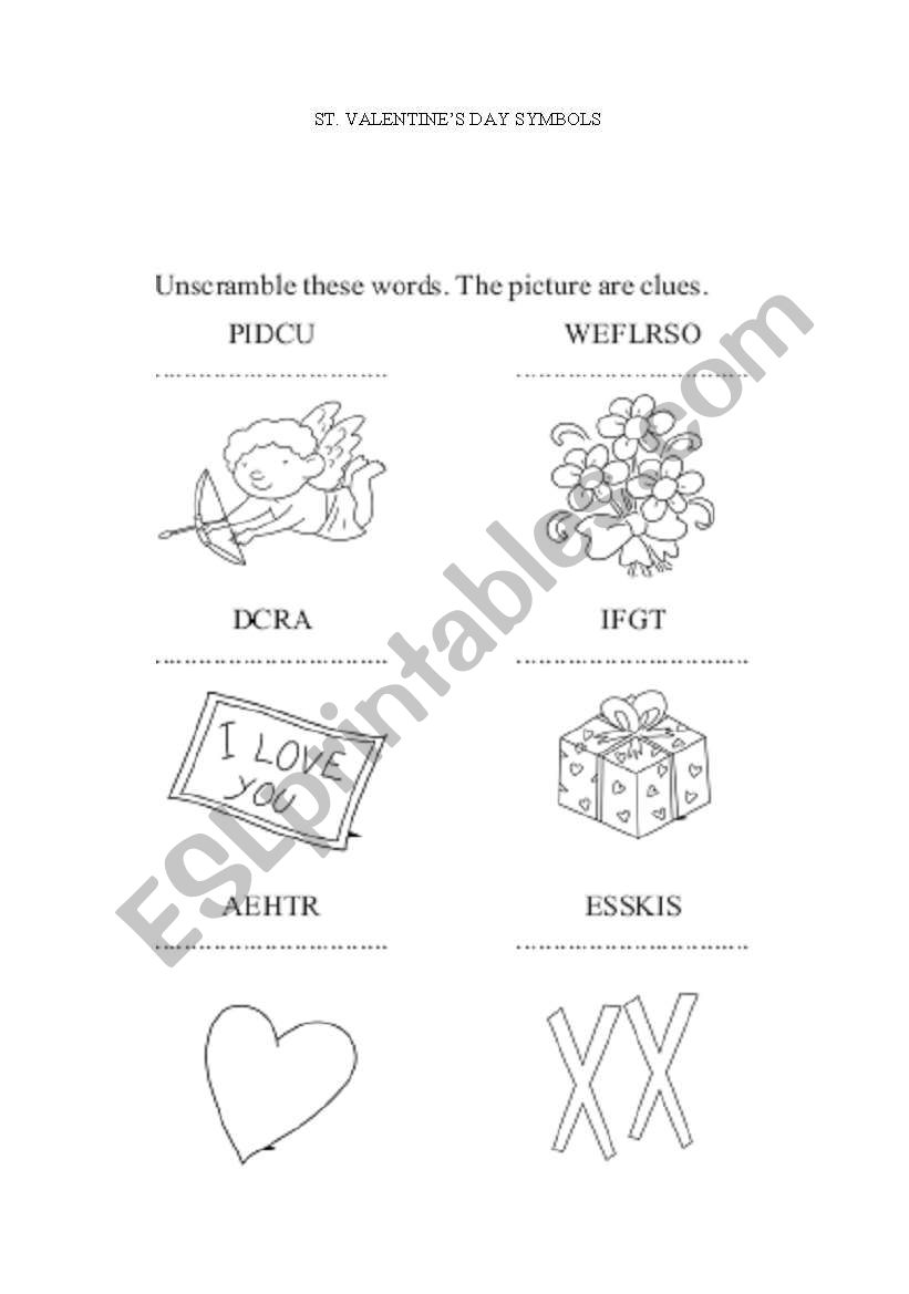 St.Valentines day worksheet