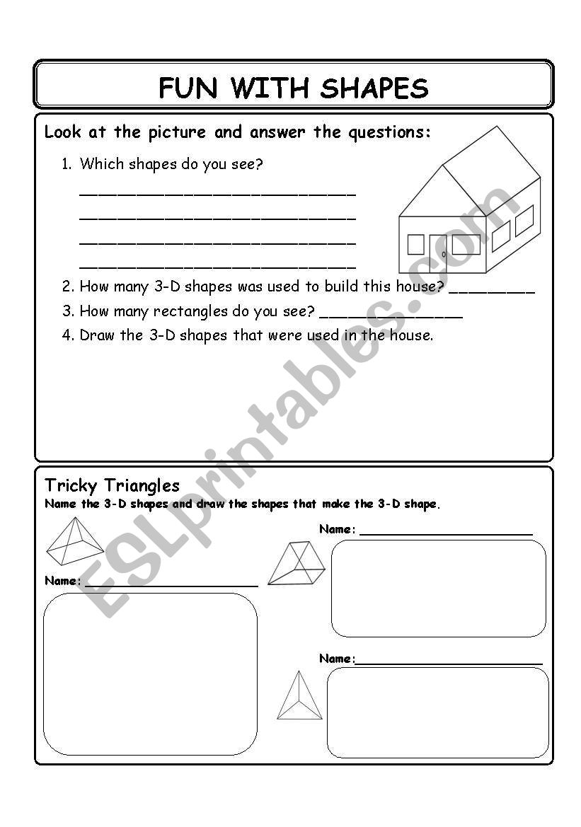 Fun with shapes worksheet