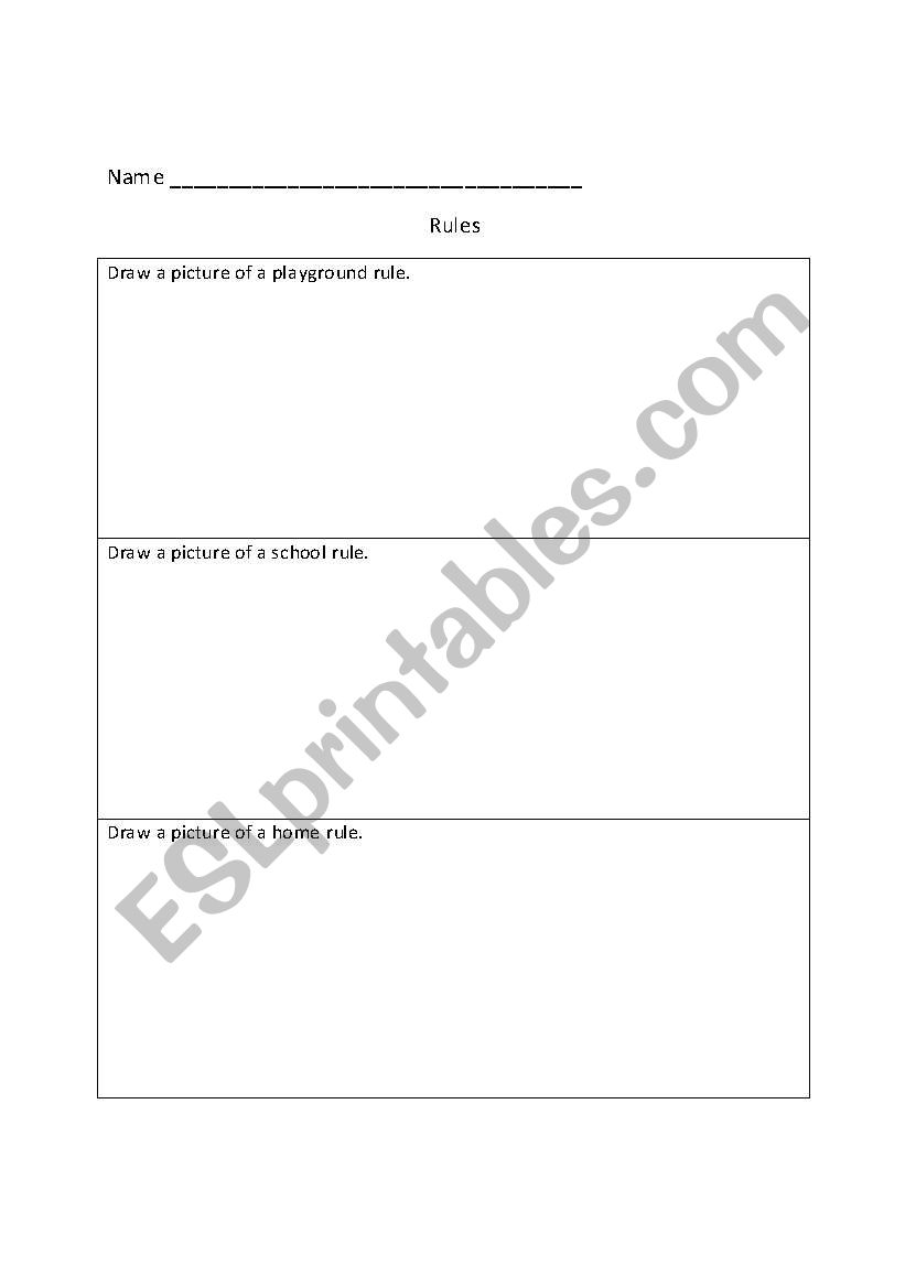 Rules and Responsibilities worksheet