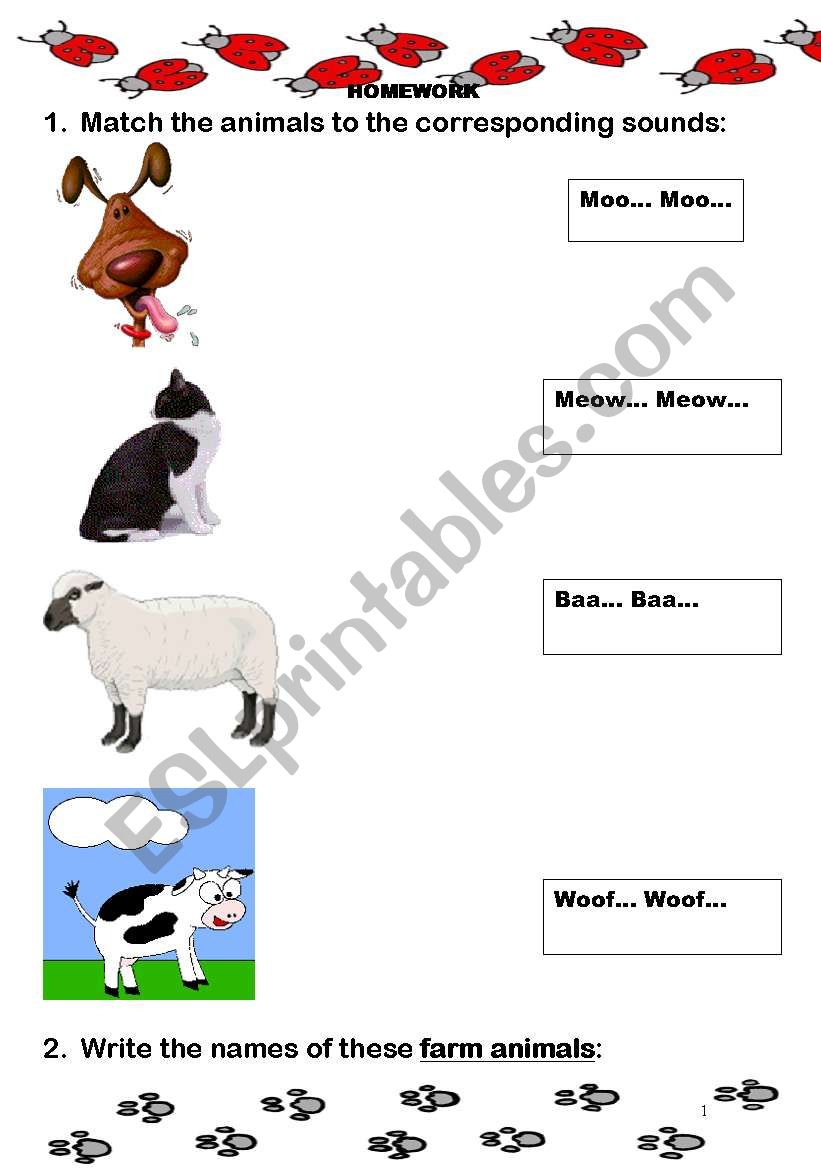 ANIMAL SOUNDS worksheet