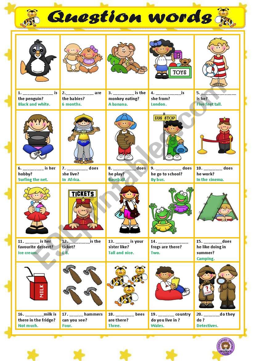 Beginner English Words Worksheets