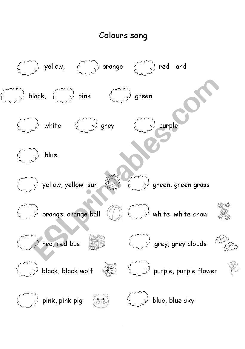 Colours worksheet