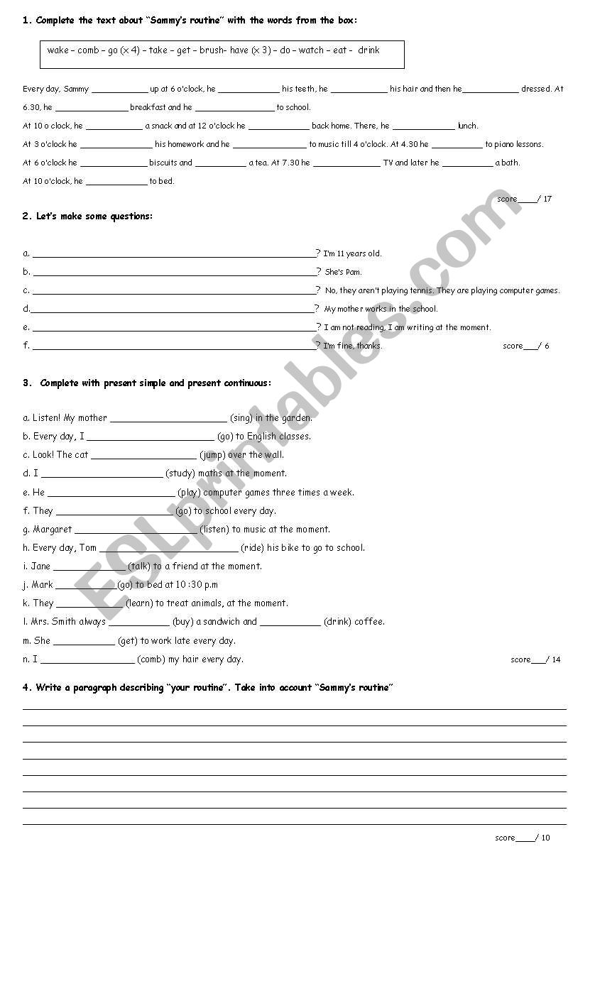 english worksheets worksheet