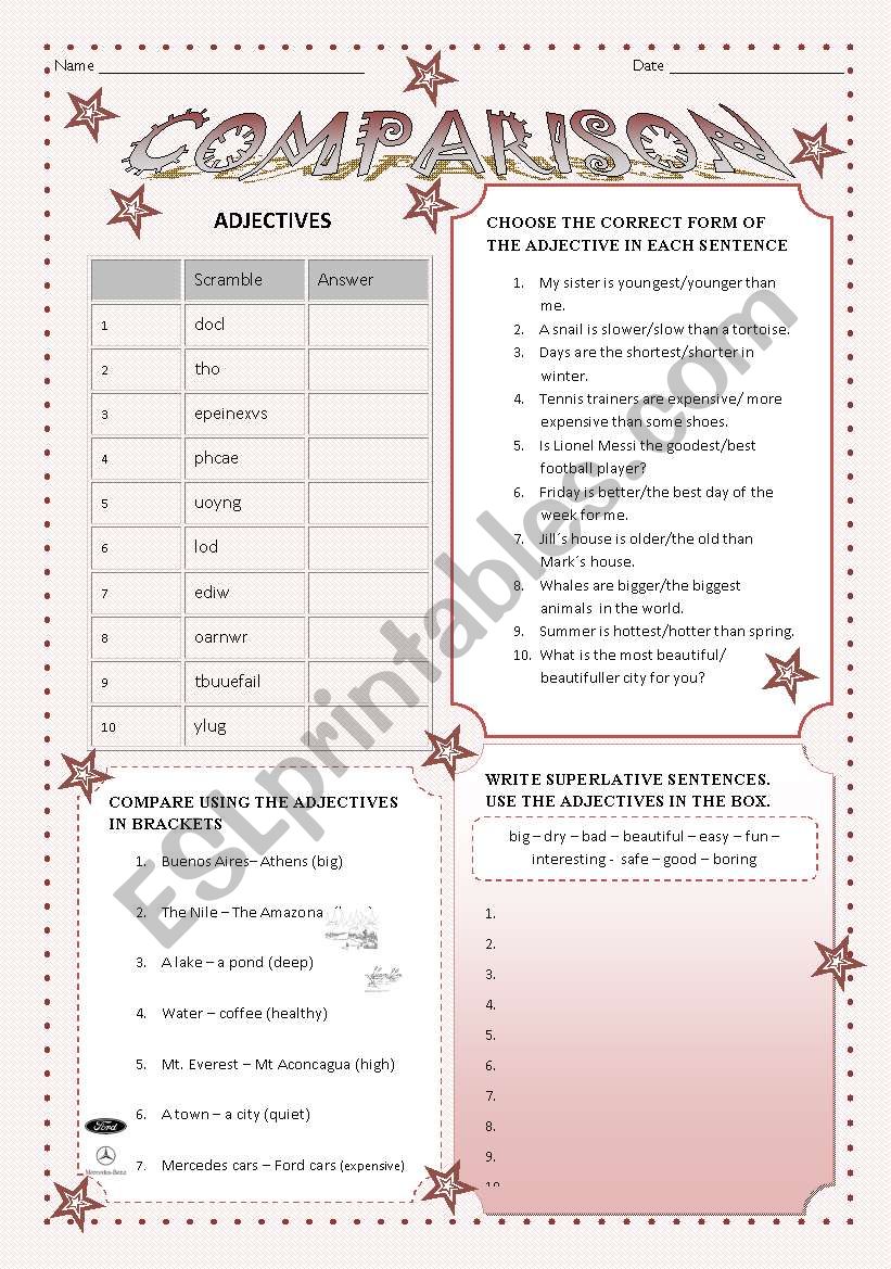 COMPARISON worksheet