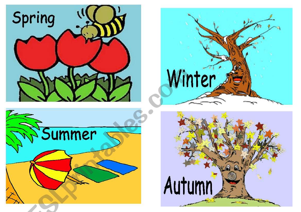 Seasons flash-cards worksheet