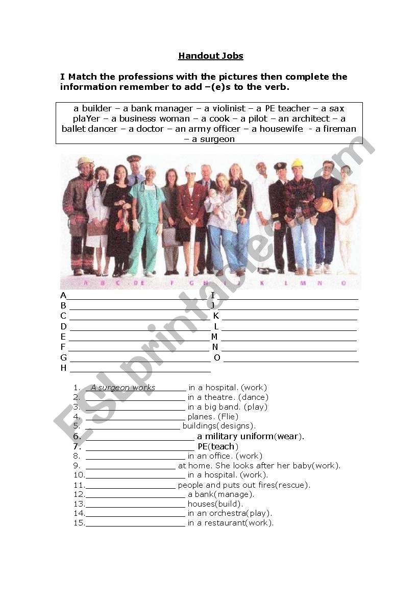 Jobs worksheet