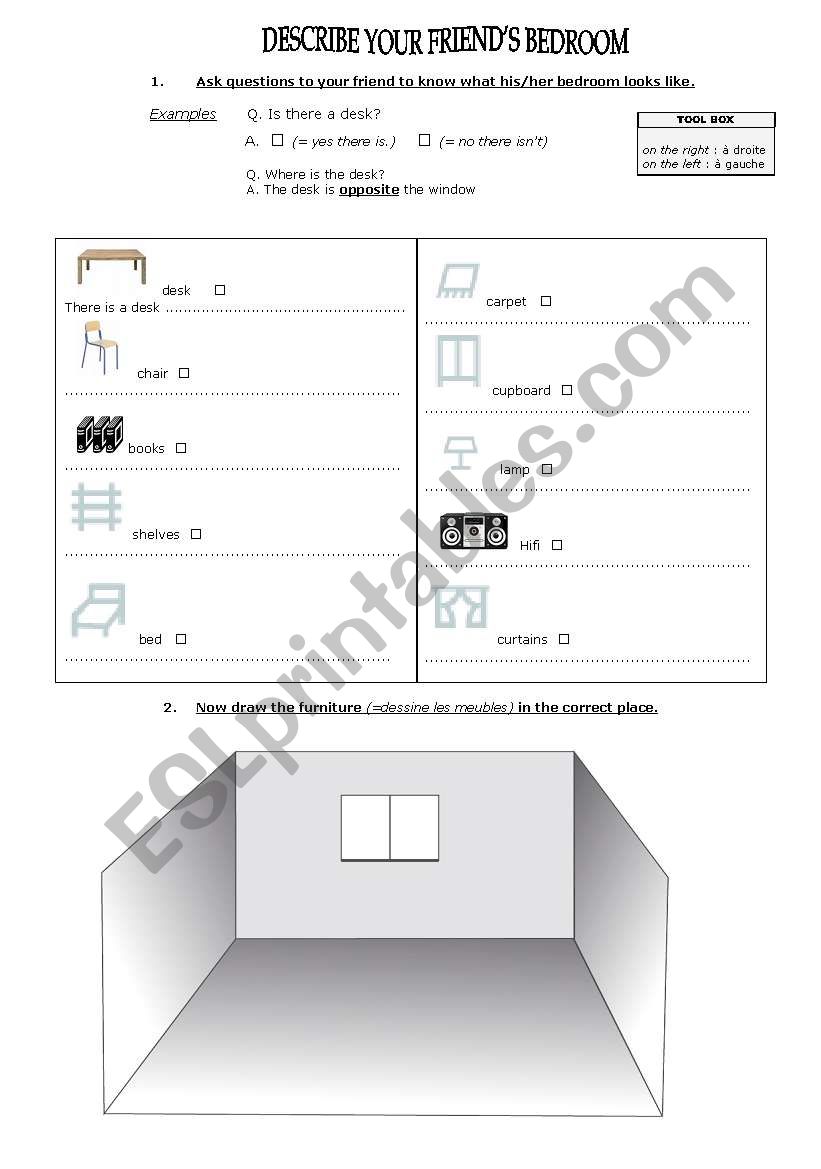 Describe your classmateÂ´s bedroom