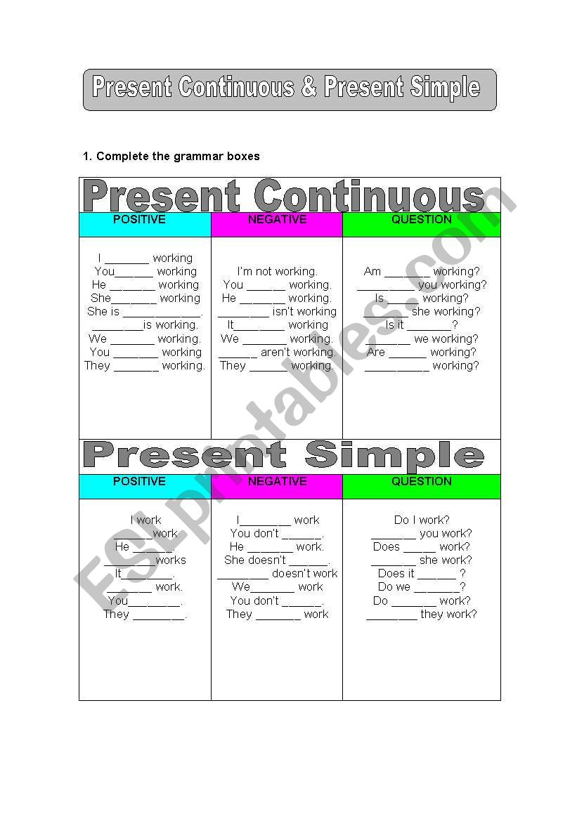 Present Simple and Present Continuous 
