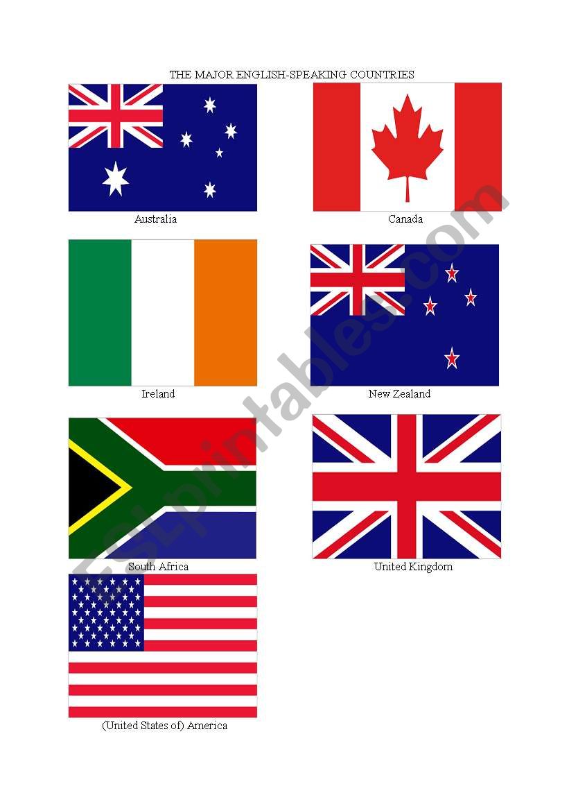 Flags of English Speaking Countries