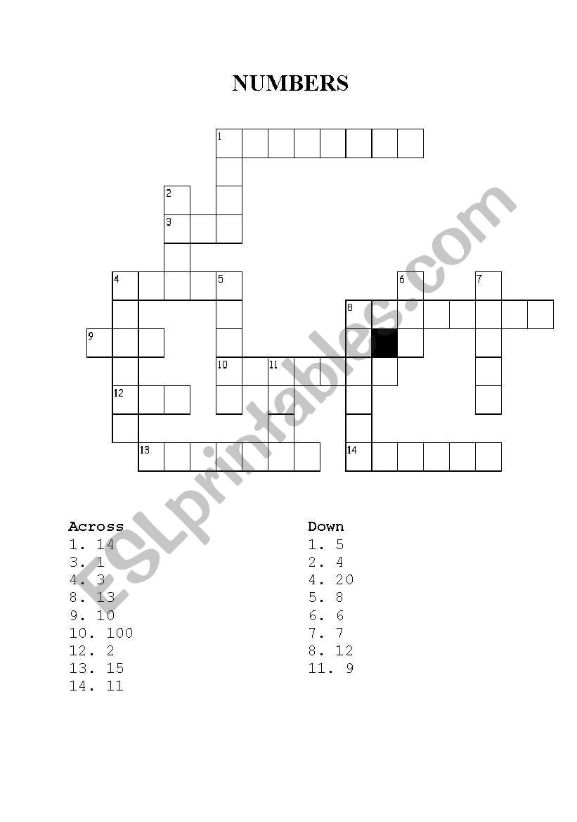 Numbers worksheet